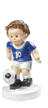 Dekofigur / Tortenfigur - Fussballer - blau/weiß - ca. 5cm